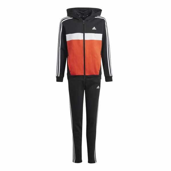 Naisten verkkapuku Adidas Tiberio 3-Stripes Colorblock Fleece Musta Punainen - 7-8 vuotta