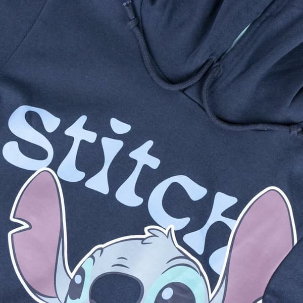 Tröja med huva Unisex Stitch Mörkblå - 6 år