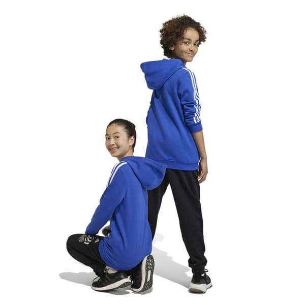 Tröja med huva Barn Adidas 3S Tib Fl Hd Blå Grå - 15-16 år