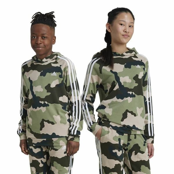 Tröja med huva Barn Adidas Essentials Multicolour Kamouflage - 11-12 år