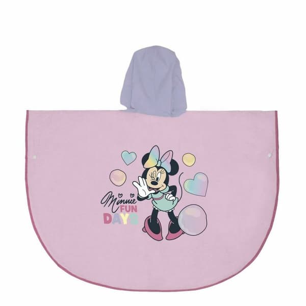 Vattentät Poncho med Huva Minnie Mouse Lila - 5-6 år