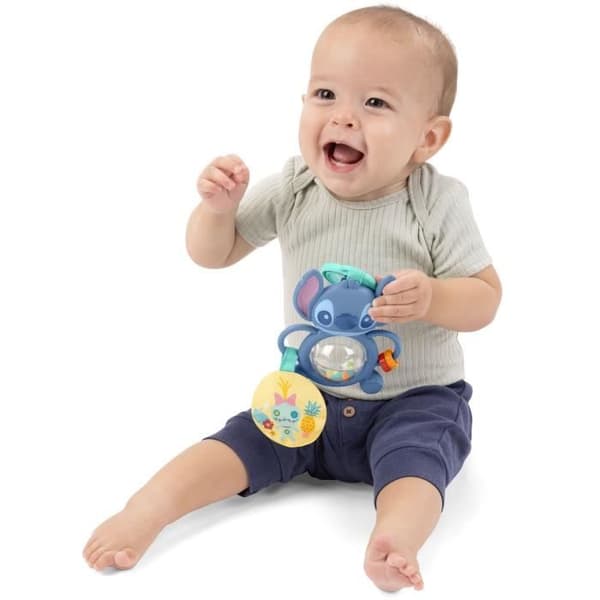 DISNEY BABY - STITCH - Födelsepresentset - 4 leksaker för nyfödda, skallra, bitring, multisensoriska leksaker