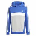 Miniatyrbilde 1 av 7: Unisex Hettegenser Adidas 3S Tib Fl Hd Blå Grå - 11-12 år