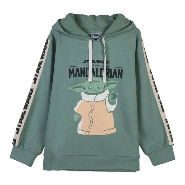 Tröja med huva Unisex The Mandalorian Grön - 10 år
