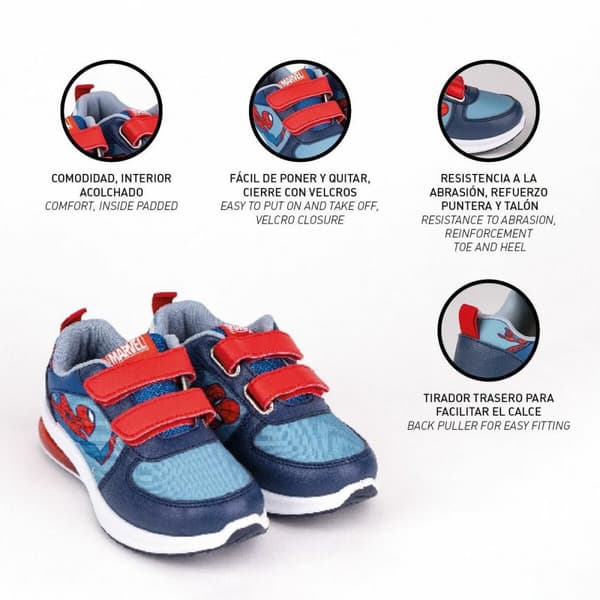 Sportskor med LED Spider-Man Velcro Blå - 29