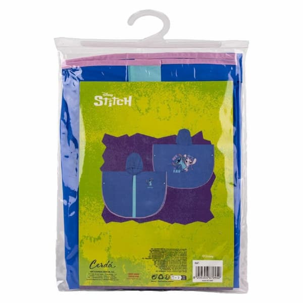 Vattentät Poncho med Huva Stitch Blå - 3-4 år