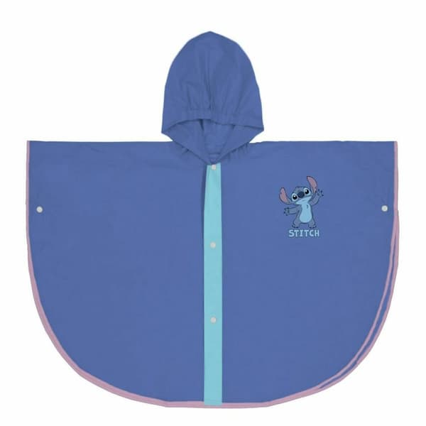 Vattentät Poncho med Huva Stitch Blå - 3-4 år