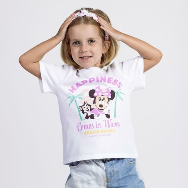Barn T-shirt med kortärm Minnie Mouse Vit - 6 år
