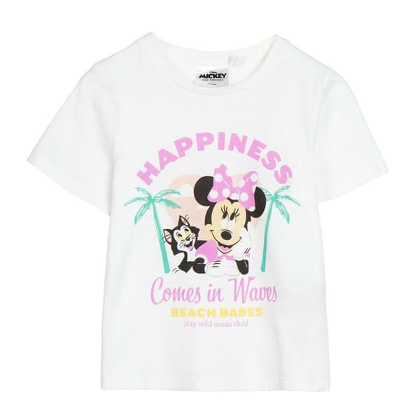 Barn T-shirt med kortärm Minnie Mouse Vit - 6 år