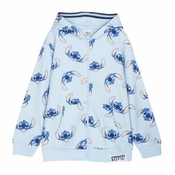 Sweatshirt med hætte til piger Stitch Lyseblå - 8 år