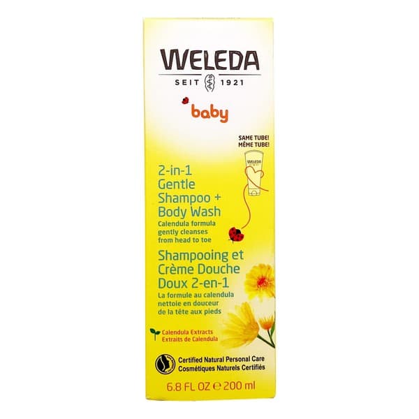 2-i-1 Gel og Sjampo Baby Weleda Fløyelsblomst (200 ml)