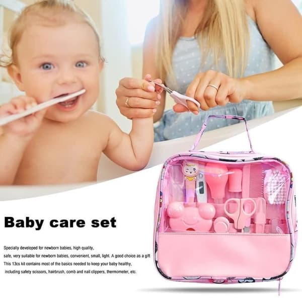 13 ST Newborn Baby Toalettväska Health Care Essential Toalett Nagelklippare - Blå
