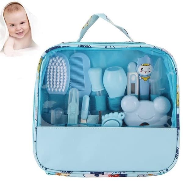 13 ST Newborn Baby Toalettväska Health Care Essential Toalett Nagelklippare - Blå