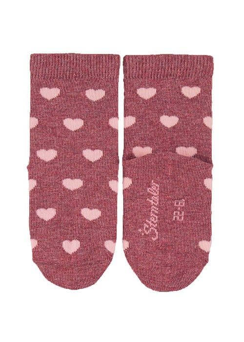 Sterntaler Care Set - 8422225 - Sockchen 3er-Pack Herzen Socks, Hellrot Meliert, Normal Baby Girl