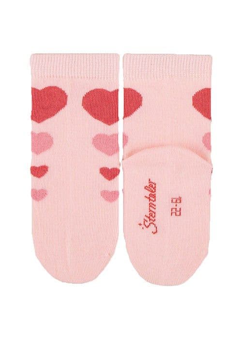 Sterntaler Care Set - 8422225 - Sockchen 3er-Pack Herzen Socks, Hellrot Meliert, Normal Baby Girl