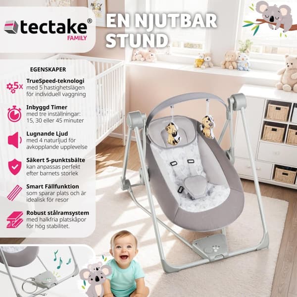 Babygunga Hundmotiv - ljusgrå