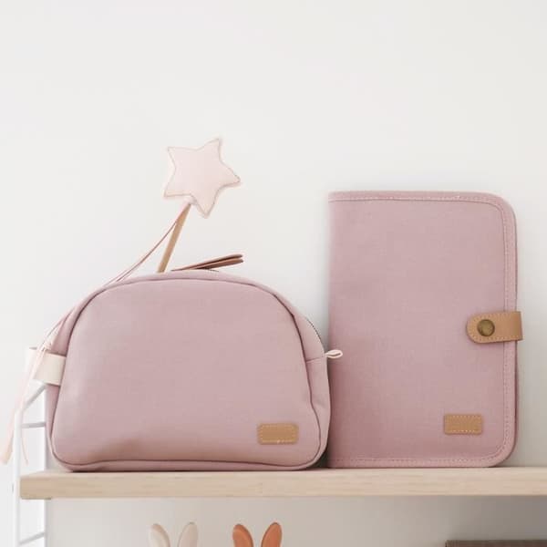 BEABA, Puderrosa babynecessär i canvas