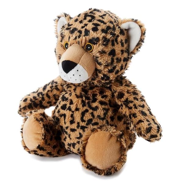 Mikrovågsugn värmeflaska med frön och plyschöverdrag - Brun leopard - Warmies