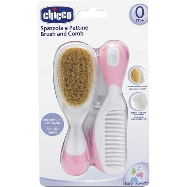 Chicco Pensel och Kam Rosa 2 st