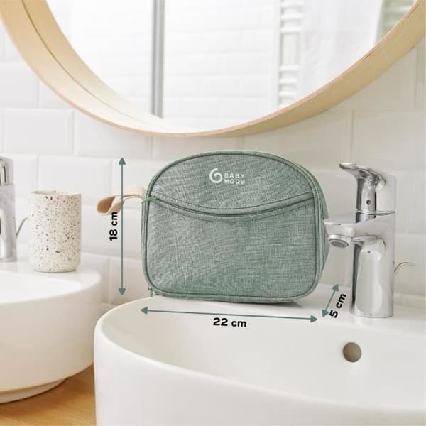 Babymoov Baby Care Kit - Från födseln - Tillverkad av GRS-certifierat återvunnet tyg - 10 tillbehör, Matcha