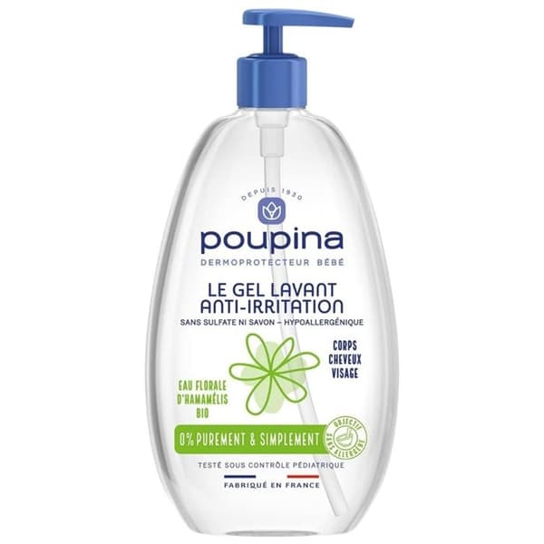 Baby Wash Gel - Poupina - 71300 - Anti-Irritation - Hypoallergenic - Sulfate-Free