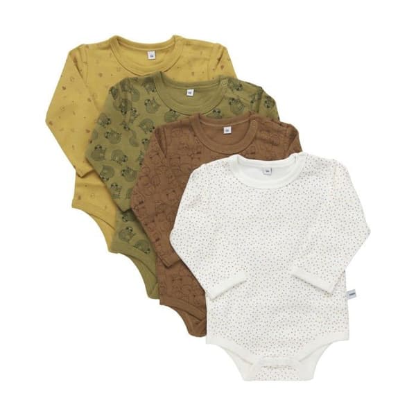 Pippi Care Set - 3819 - 4er Pack Body LS Toddler Underwear Set, Island, 4 Years Mixed Baby