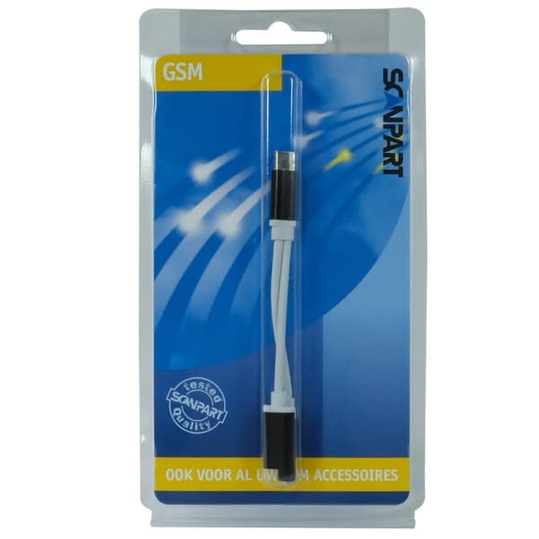 Scanpart Adapter USB-C(m)>USB-C(f) och Jack Black/White