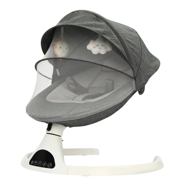 Babyswing, fjärrkontroll med 12 vaggvisor, 5 svängamplituder,GRÅ