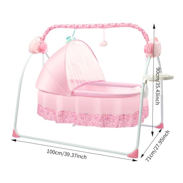 Elbabysäng, Fjärrkontroll, Justerbar Gunga,Rosa