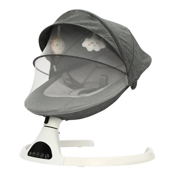 Baby Rocker, 5 Justerbare Svingniveauer, Fjernbetjening,Grå