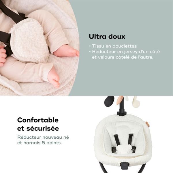 Babymoov Balancelle Bebe Electrique Swoon Evolution - Inbyggda vaggvisor och leksaksmobil