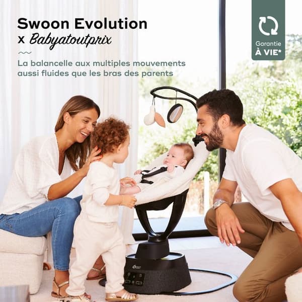 Babymoov Balancelle Bebe Electrique Swoon Evolution - Inbyggda vaggvisor och leksaksmobil