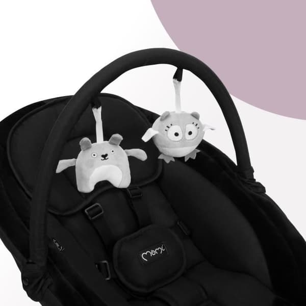 MoMi KENANI ONYX - Elektrisk Babyswing - 10 melodier - 5 svängningslägen - leksakshäng - Svart