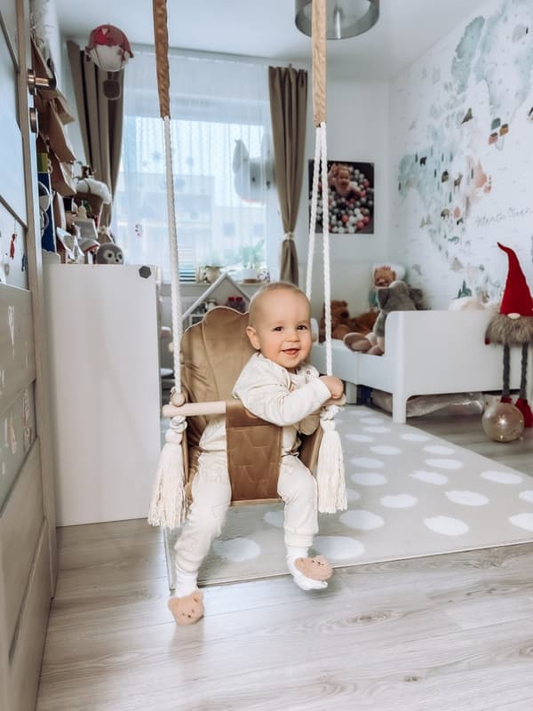 Klassisk swing - shell fløjl kamel beige