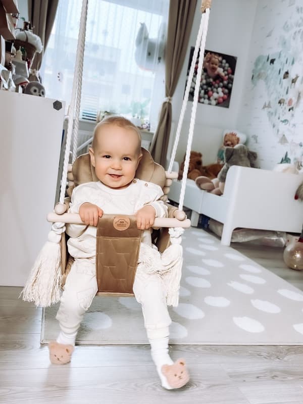 Klassisk swing - shell fløjl kamel beige
