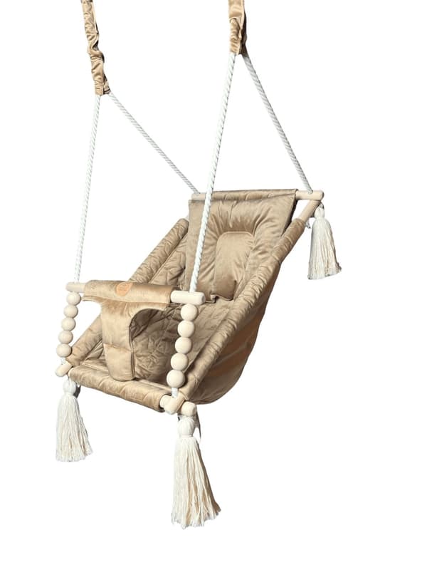 Swing lounger - fløjl kamel beige