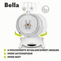 Miniatyrbild 4 av 4: Balancelle och Nacelle Bebé Elektrisk 360° - LIONELO Bella Set - Lätt - 12 melodier - 6 svängningslägen - Fjärrkontroll