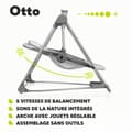 Miniatyrbild 4 av 6: Balansäng och elektrisk gungstol LIONELO Otto - Kompakt hopfällning - Naturljud - 5 hastigheter - Tyst - Timer - Grå