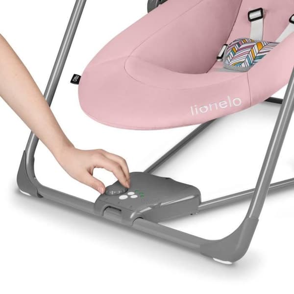 Babygunga och solstol LIONELO Otto naturljud 5 gunghastigheter - Rosa