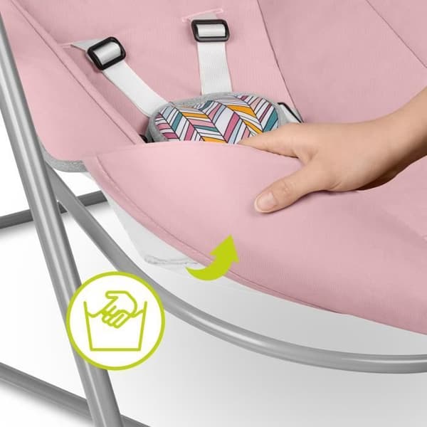 Babygunga och solstol LIONELO Otto naturljud 5 gunghastigheter - Rosa