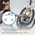 Miniatyrbild 3 av 4: LIONELO Ralf 2-i-1 gung och solstol med 12 melodier och 5 gunghastigheter