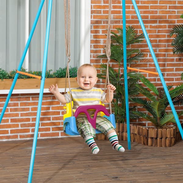 Babygynge, 3 i 1, 42x33x120-180 cm, Blå