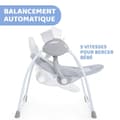 Miniatyrbillede 3 af 5: Slap af og leg gynge - CHICCO - Grå - Automatisk gynge - Legestang - Polstret sæde