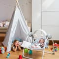 Miniatyrbillede 2 af 5: Slap af og leg gynge - CHICCO - Grå - Automatisk gynge - Legestang - Polstret sæde