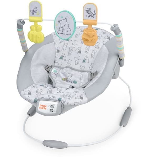 Babyskridstol - DISNEY BABY - WINNIE THE POOH - Bue med aftageligt pædagogisk legetøj - Justerbar fra 0 til 6 måneder