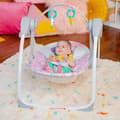 Miniatyrbillede 2 af 6: Bærbar og kompakt gynge - BRIGHT STARTS - Pink Paradise - Automatisk gynge med musik - Unisex - Nyfødte+