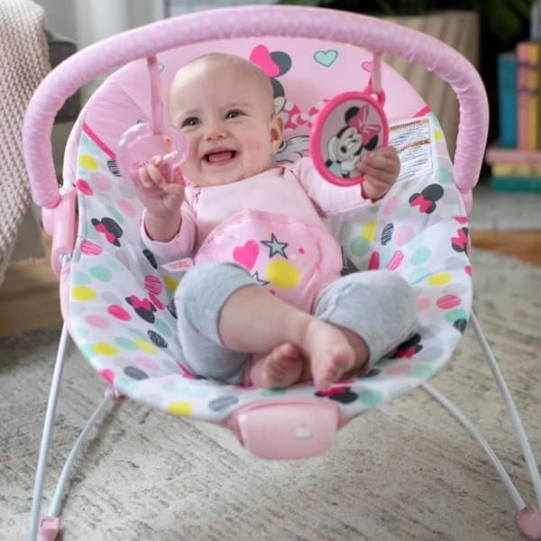 Disney Baby Bouncer Minnie Spotty Dotty med vibrationer og legebue