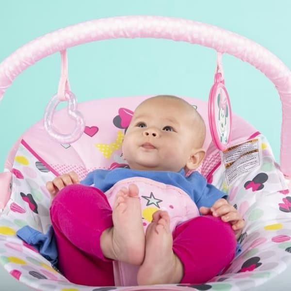 Disney Baby Bouncer Minnie Spotty Dotty med vibrationer og legebue