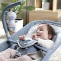Miniatyrbillede 4 af 6: INGENUITY Happy Belly Rock-to-Bounce sæde - Musik - Vibrationer - Aftagelig aktivitetsbue - Zebra tøjdyr -