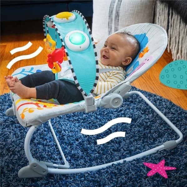 Gyngestol - BABY EINSTEIN - Ocean Explorers Kick to It Opus Musikalsk Gyngestol til Spædbørn og Toddler - Børn fra 0 til 30 måneder